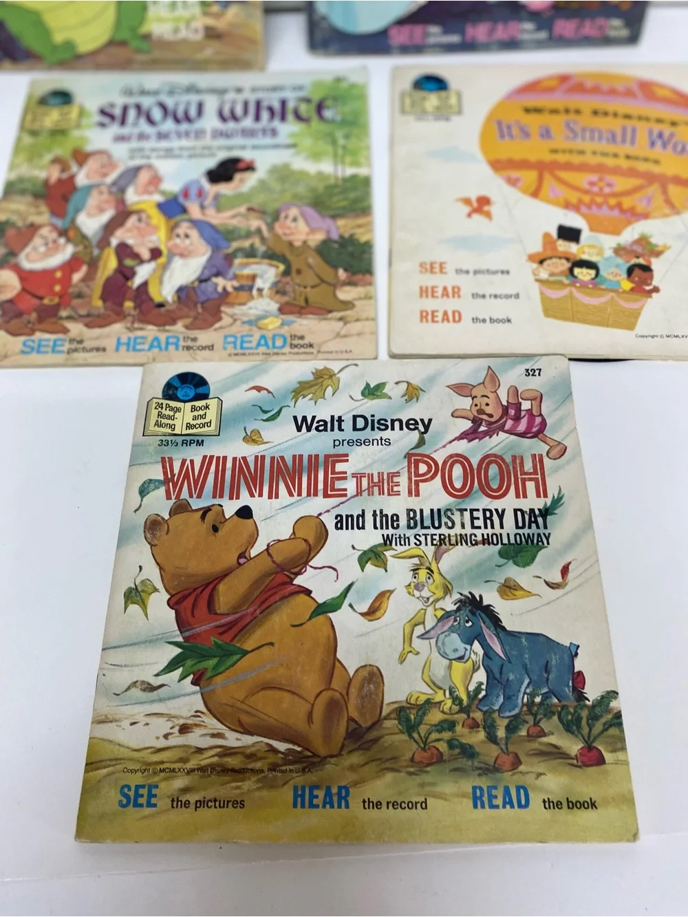 Disney Storybook Records Set Lot of 5 Books with records See Hear Read 331/3 RPM